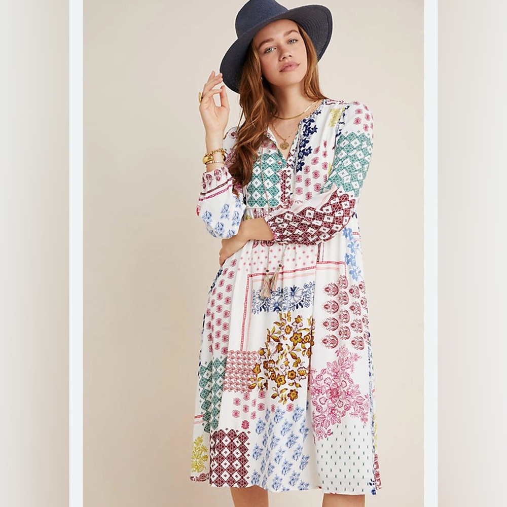 Anthropologie Westerly Patchwork Midi Daniel Rain… - image 1